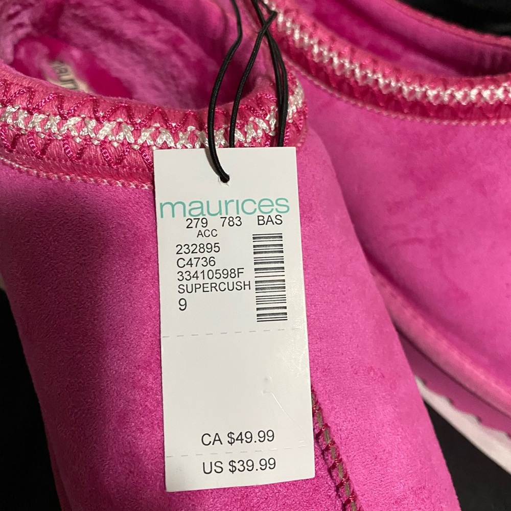 Maurices Bright Hot Pink Kids Slip-On Slippers - Picture 3 of 3